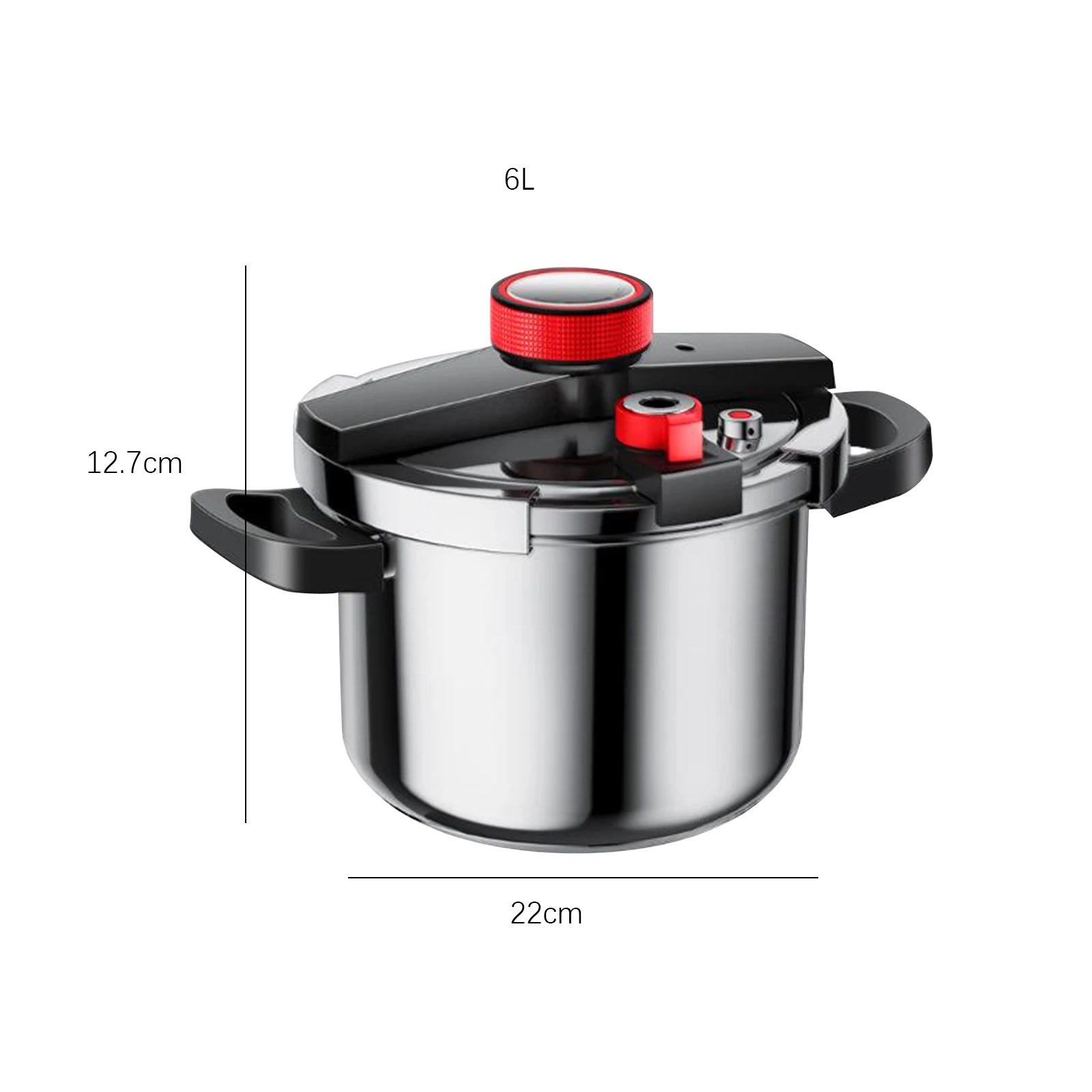 Premium 6L Stainless Steel Pressure Cooker – Explosion-Proof with Reinforced Handles