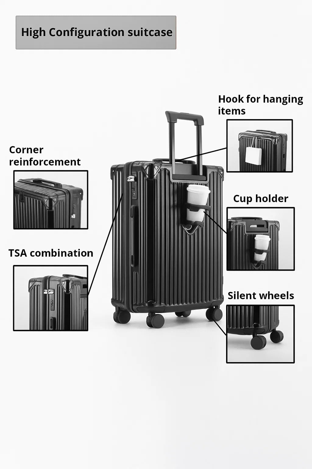 TSA Travel Suitcase with Spinner Wheels
